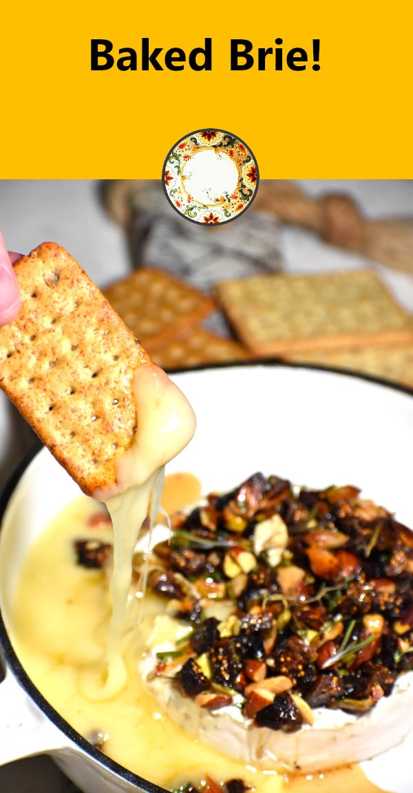 pinterest image for this baked brie