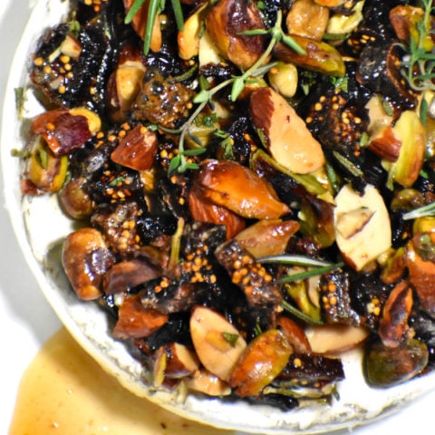 close up of this baked brie