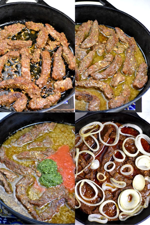 拼贴这个食谱的四个步骤。