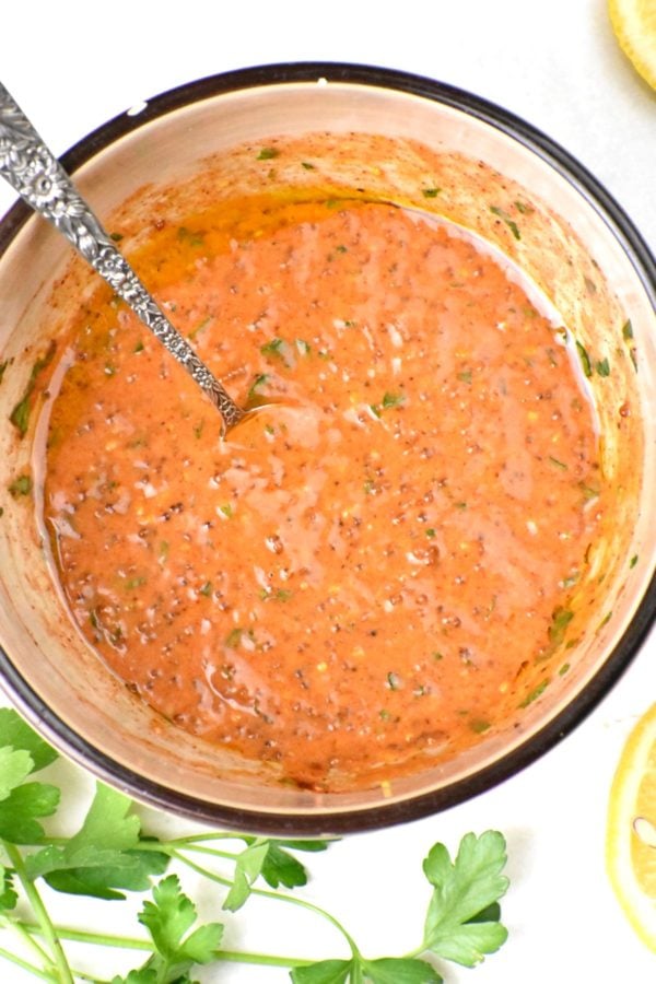 Now they are all mixed together to make the red version of the sauce.