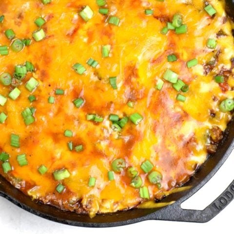 Featured image for Easy Cheesy Taco Skillet post.