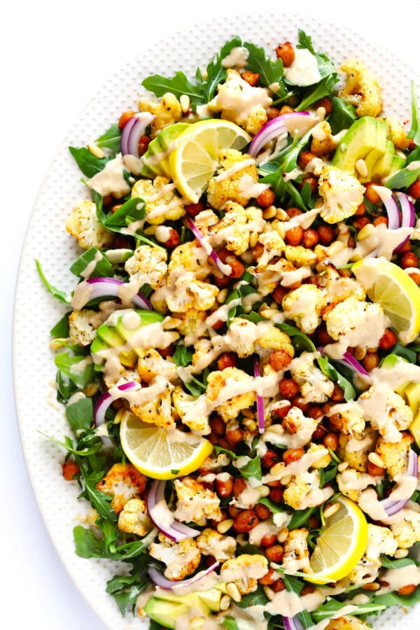 The 35 BEST Cauliflower Recipes - cauliflower, chickpea and arugula salad.