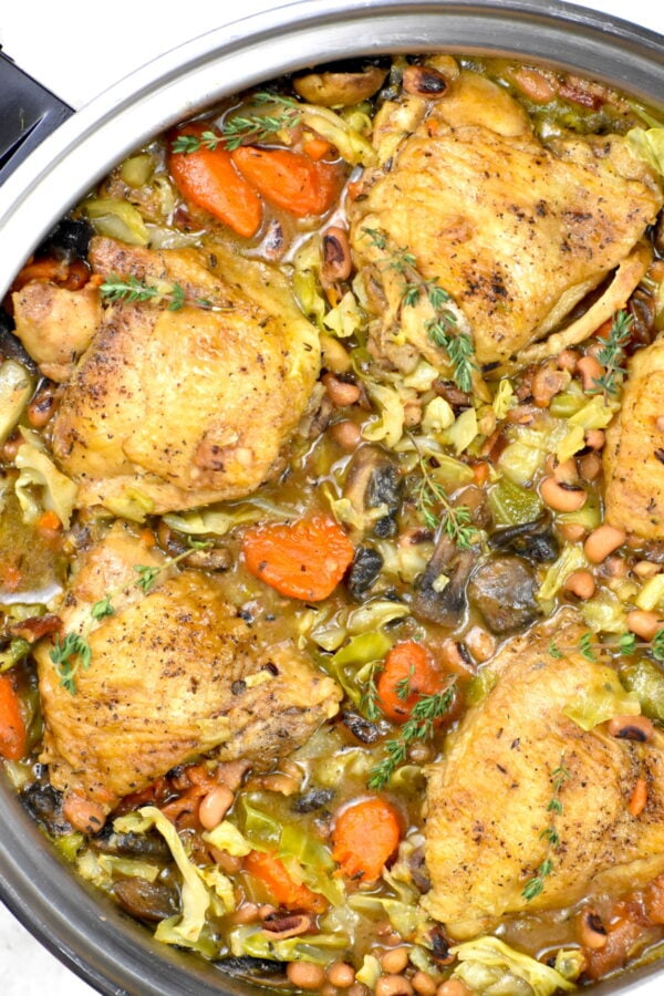 Southern Braised Chicken with Black Eyed Peas