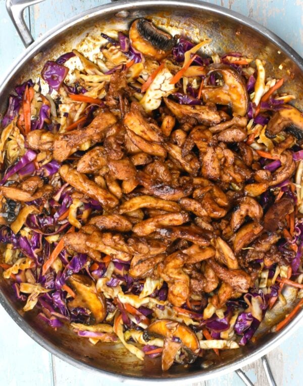 stir fried veggies with chicken added in