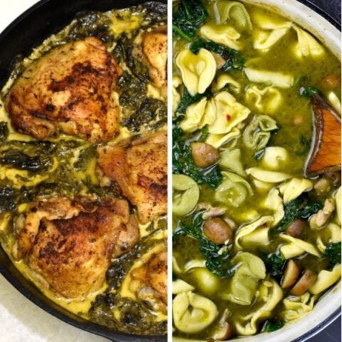 特色形象的鸡肉和菠菜食谱